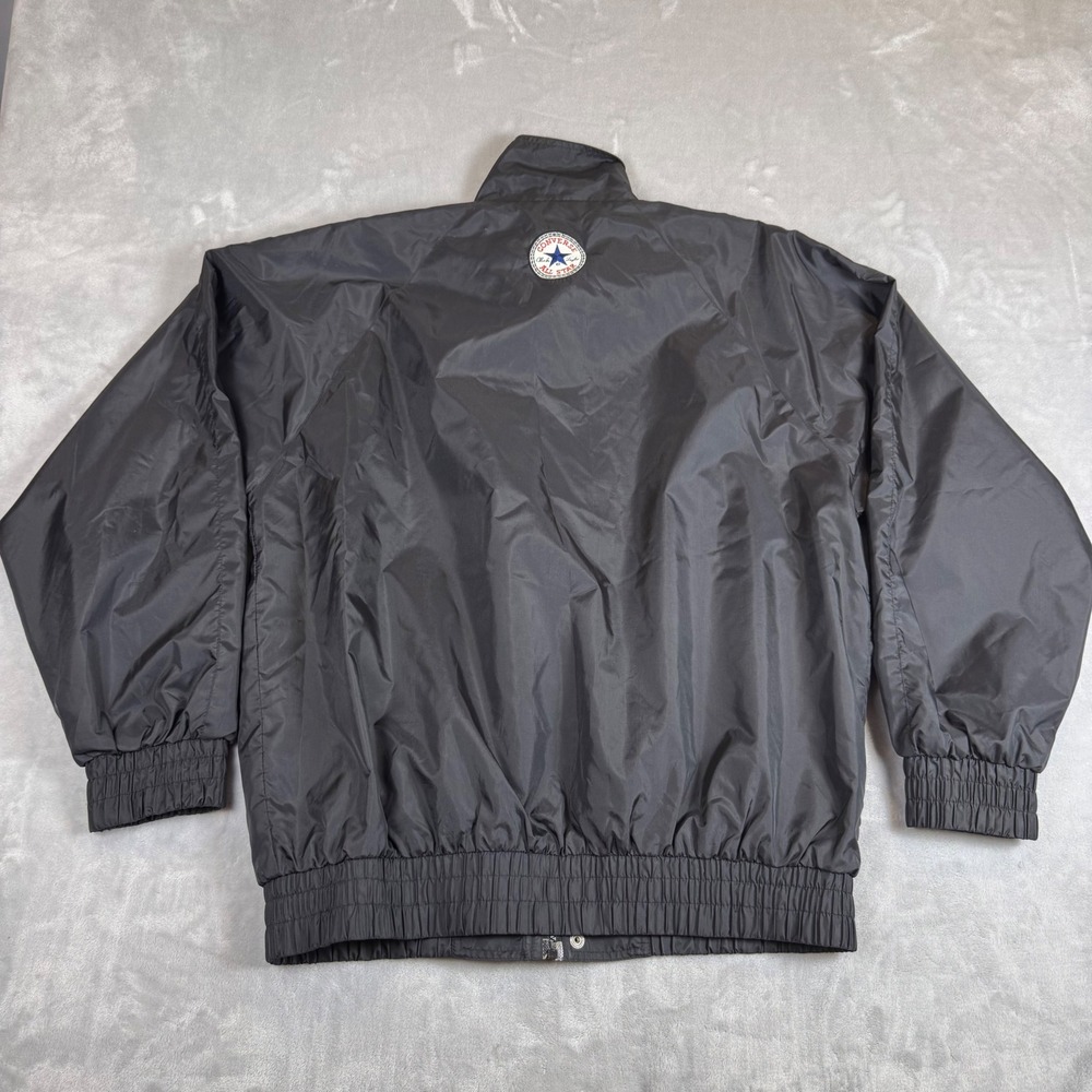 Vintage Converse All Star Windbreaker Nylon Jacket Mens L Black - Picture 9 of 9